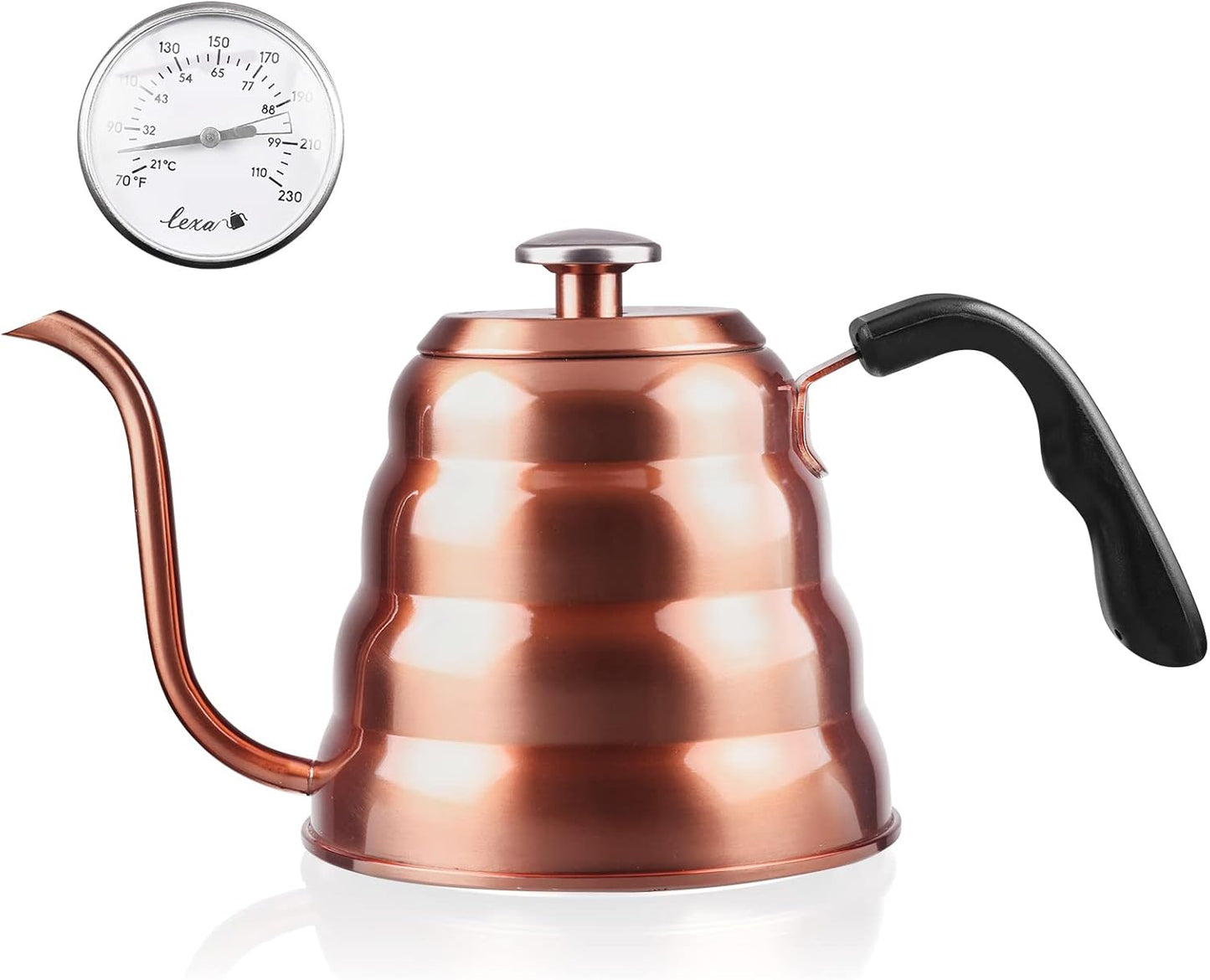 Lexa Schwanenhals-Wasserkocher mit integriertem Thermometer (1200 ml)