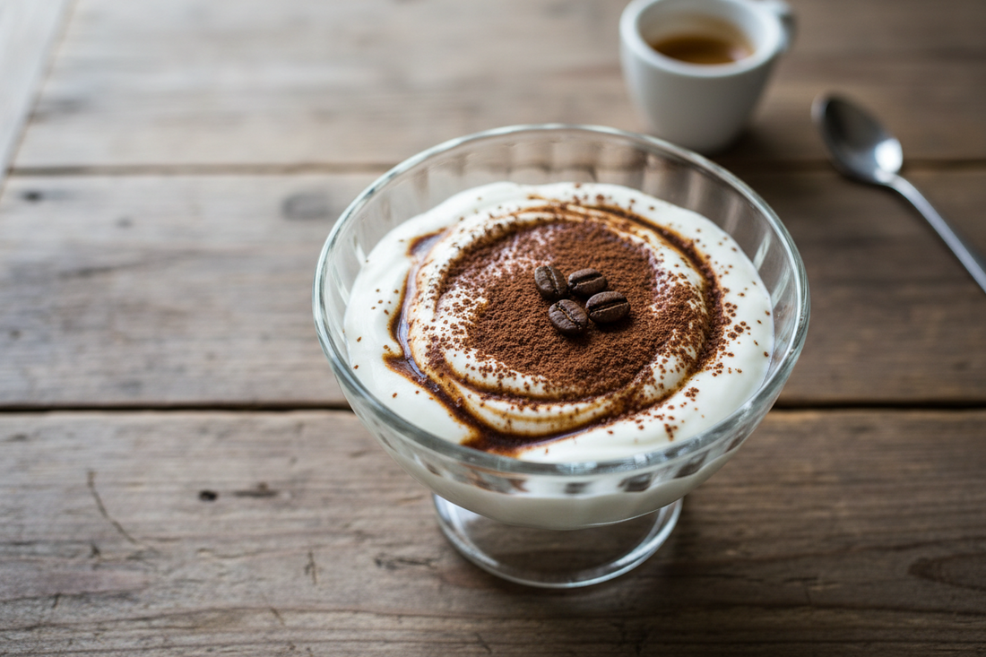 Crema fría de yogur griego, espresso y cacao: una receta sencilla con sabor a café